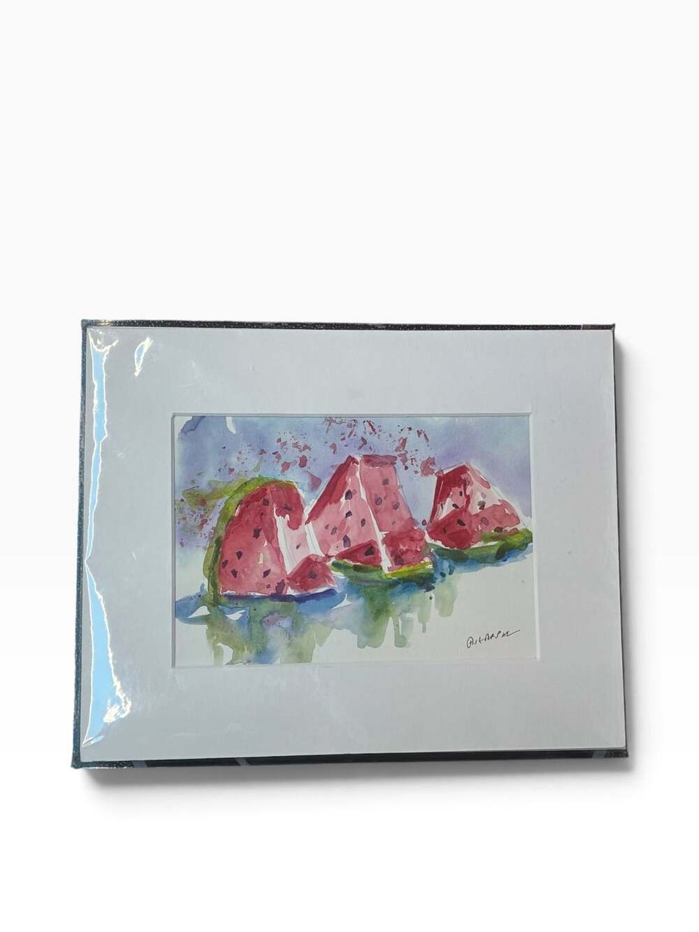 Watermelon Watercolor Painting Signed Fruit Art Print